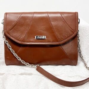 Grace Adele shoulder bag brown with leopard print inside